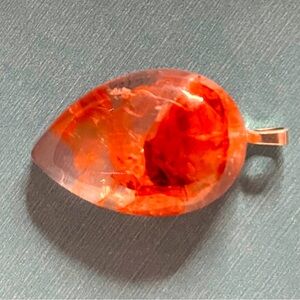 Fire quartz pendant necklace